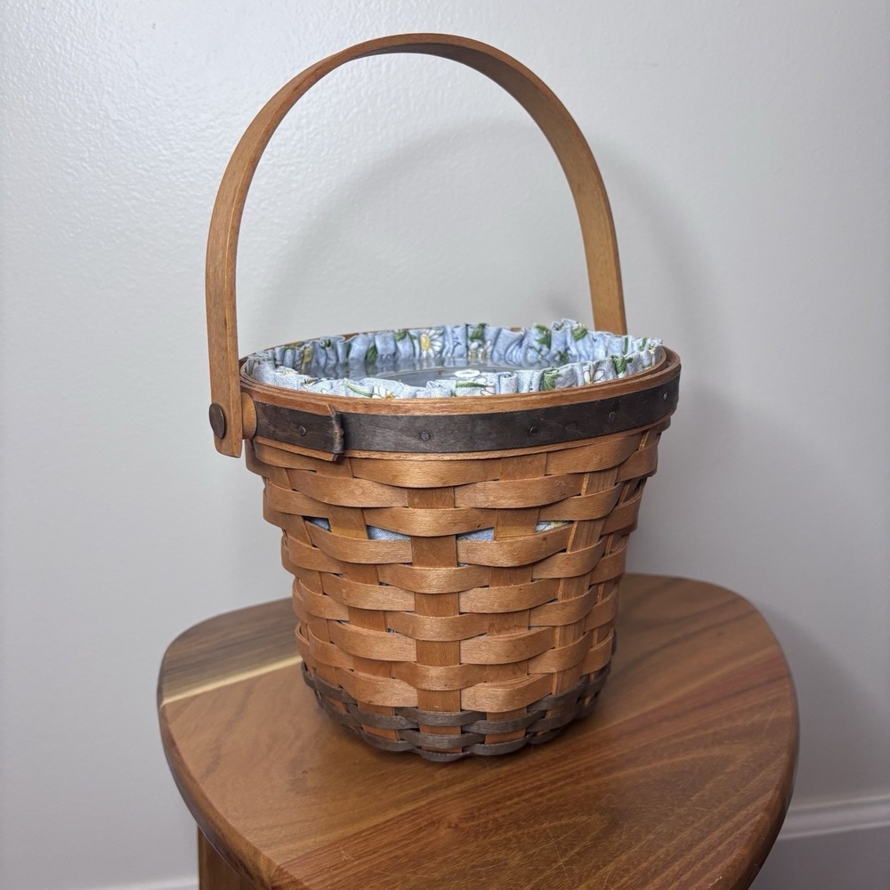 1999 Longaberger May Series Daisy Basket Plastic Liner & Protector  7" W Handle
